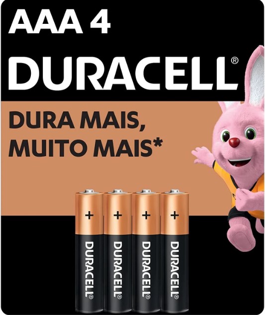  - Pilhas    Cod. PILHA DURACELL FINA EMBALAGEM COM 4 AAA-4